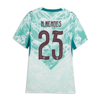 Billige Fotballdrakt Portugal Nuno Mendes #25 Replika Bortedrakt Dame VM 2026 Kortermet